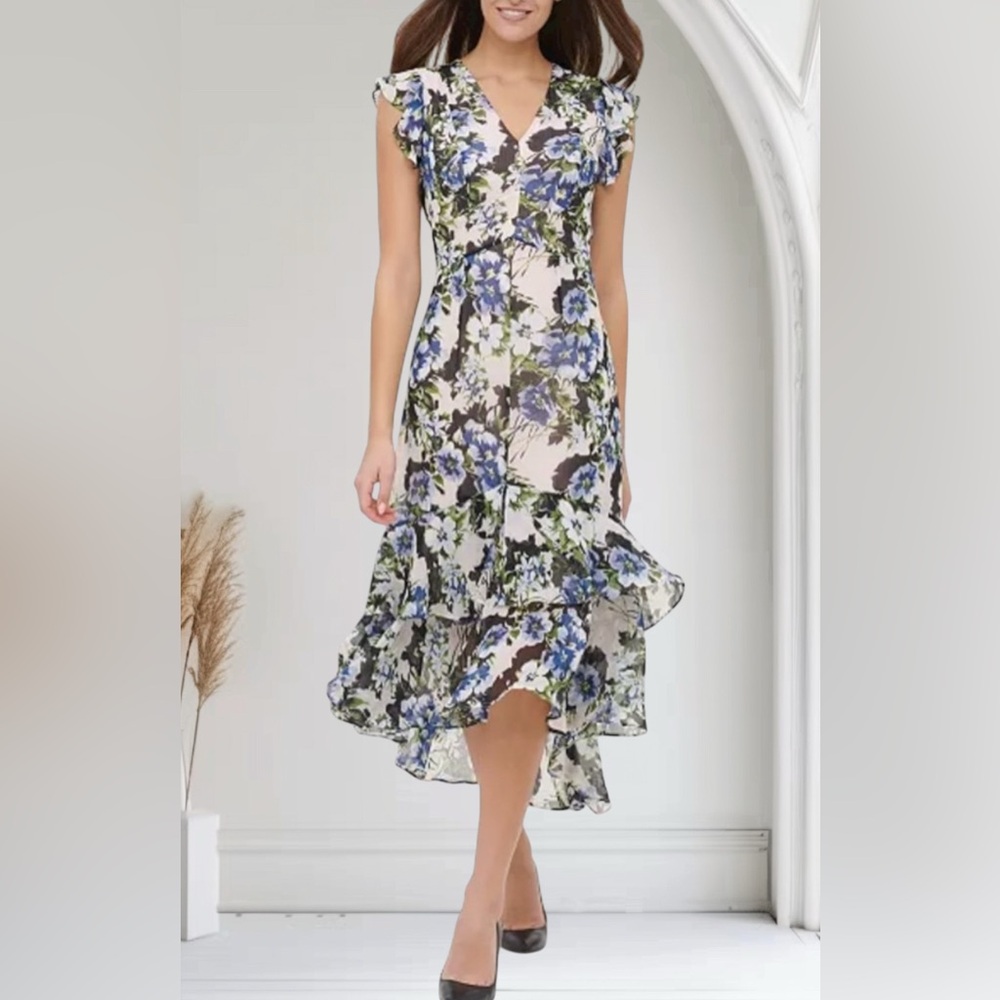 Tommy Hilfiger Blue and White High Low Sundress